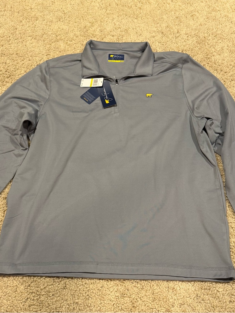 NWT Men’s Long Sleeve Polo size M - Gray